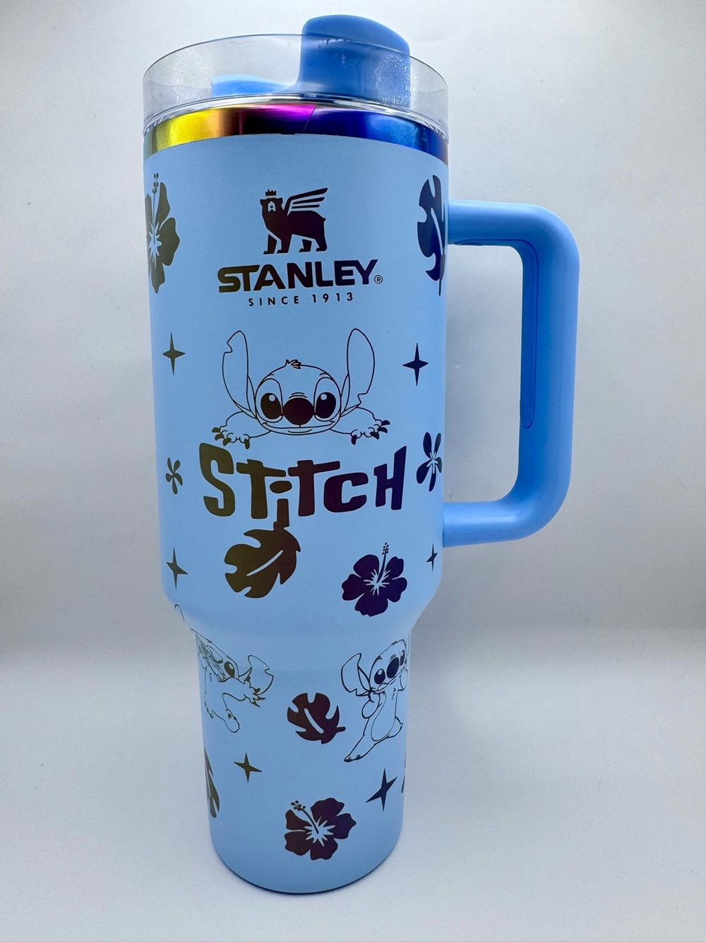 Stanley Stitch Light Blue 40 oz. Flowstate Quencher H2.0 Tumbler